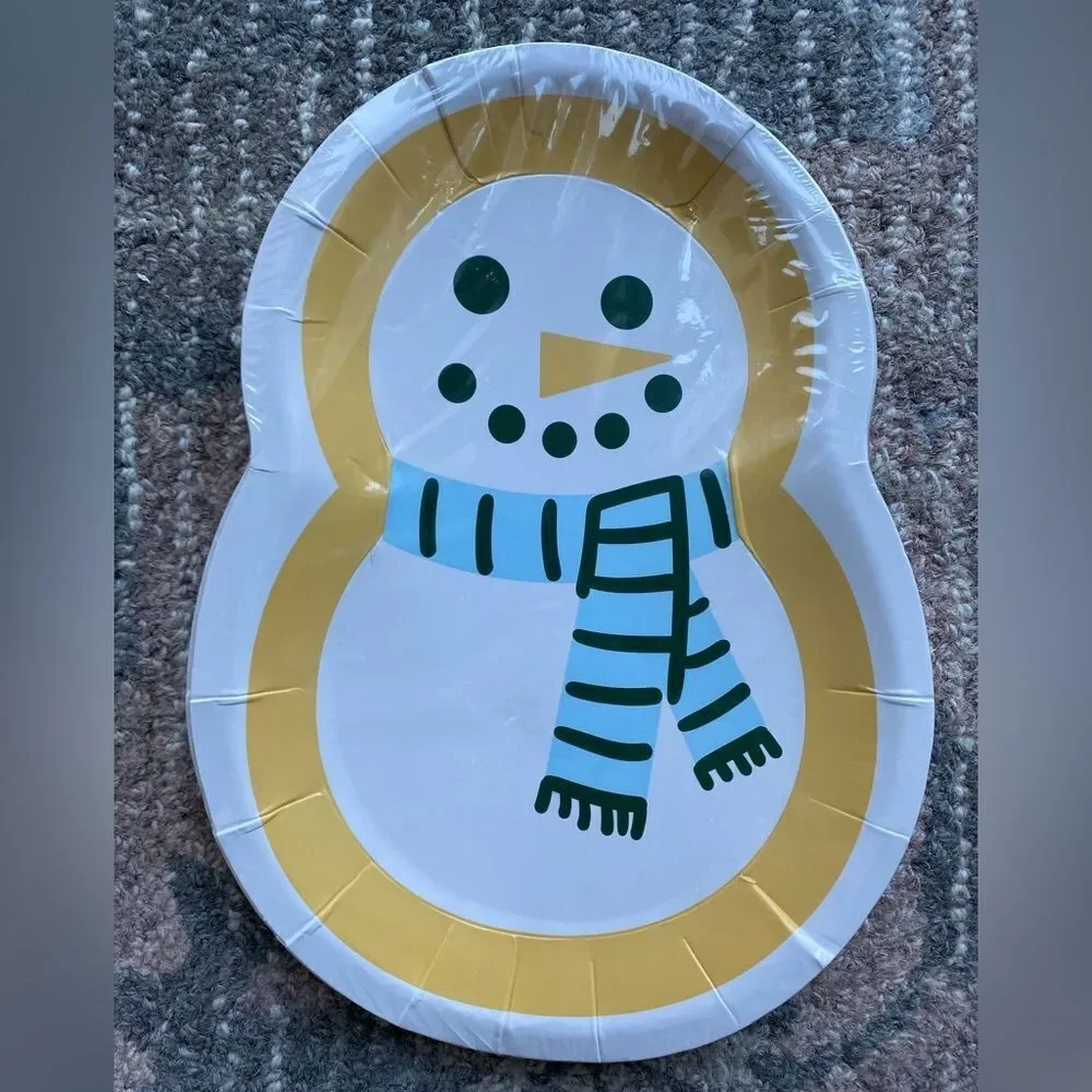 Spritz SnowMan Snack DisposablePaper Plates